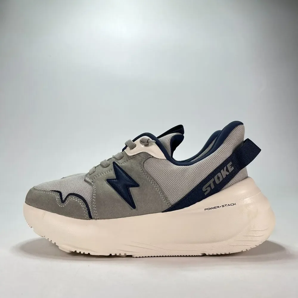 Stoke The FO-MO Grey Navy Casual Comfort Sneakers Walking Shoes Men's Size 9W